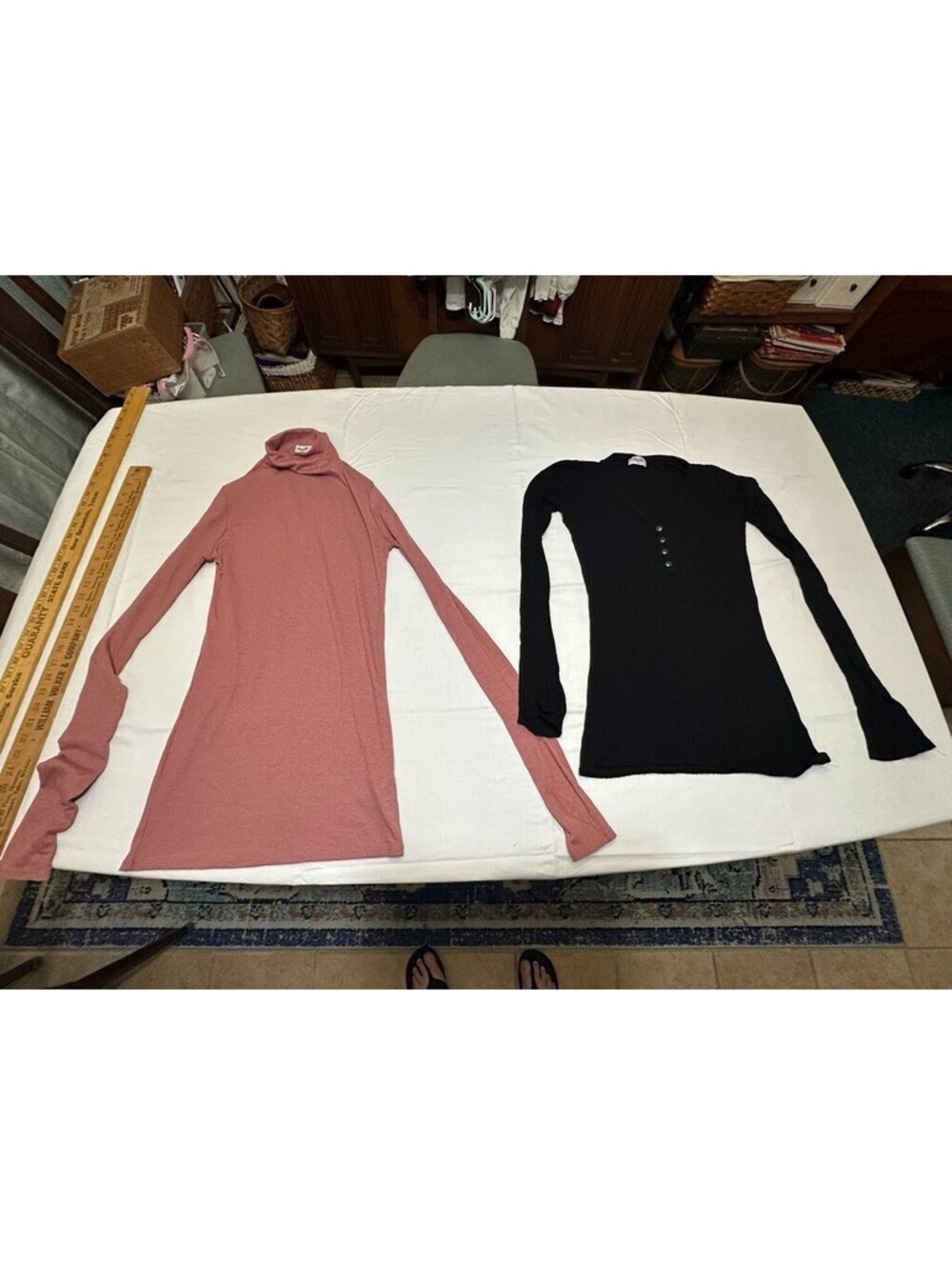 Amalli Talli Pink Long Sleeve Sweater Black Waffle Shirt Small Tall